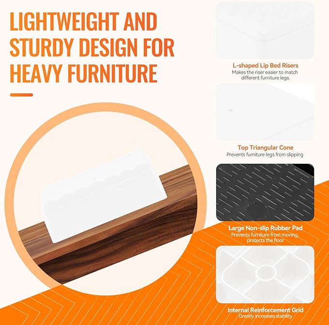 shouwuhho Furniture Risers, 8 Pack Bed Risers - Image 5