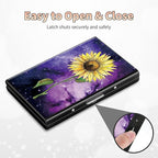 BWEGRHE Slim Credit Card Holder, Sunflower Yellow Purple Galaxy RFID Blocking - Image 6