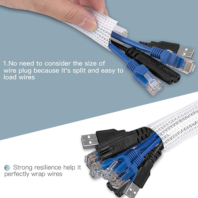 AGPTEK Cable Sleeve Cover, 6.6ft - Image 4