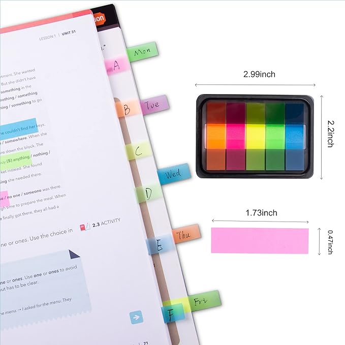 Golcellia 600 Pcs, Transparent Sticky Notes, Page Markers, Book Tabs, Sticky - Image 2