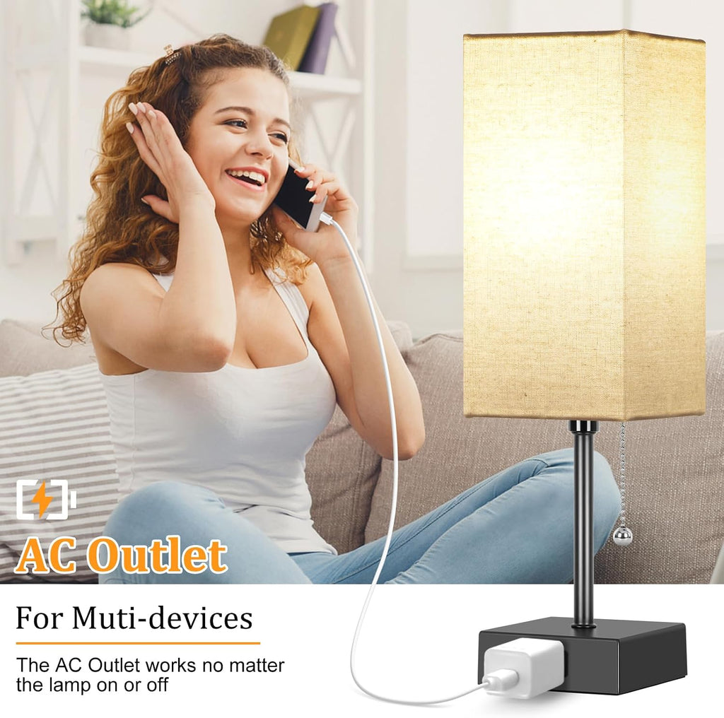 15'' bedside table lamp for bedroom small night, package contents