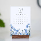 (2 Pack) Wood Calendar Stands - Desk Calendar Base - South American Walnut - Wooden Block - Monthly Desk Card Refill Holder - Office Home Gift Decor