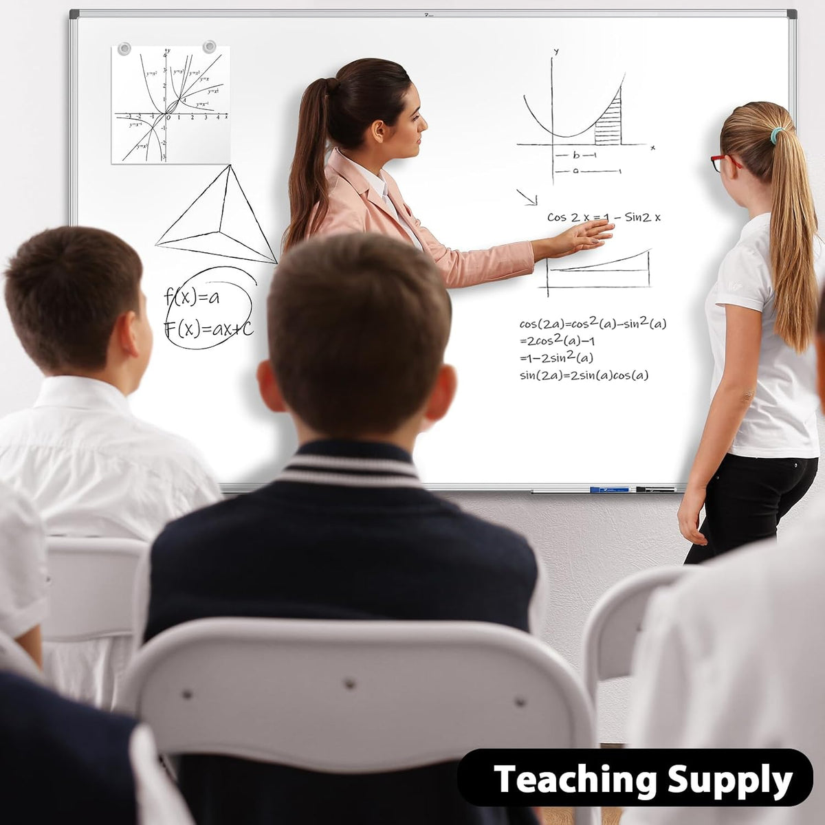 TOWON Magnetic Dry Erase Board 72x48 in, Aluminum Frame, Silver Border