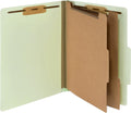 Blue Summit Supplies 10 Classification Folders, 2 Divider, Gray Green | Heavy-duty, letter size, 2 in expansion, 2 prong fasteners, 2 dividers, for medical and legal files