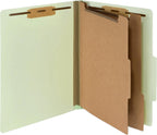 Blue Summit Supplies 10 Classification Folders, 2 Divider, Gray Green | Heavy-duty, letter size, 2 in expansion, 2 prong fasteners, 2 dividers, for medical and legal files