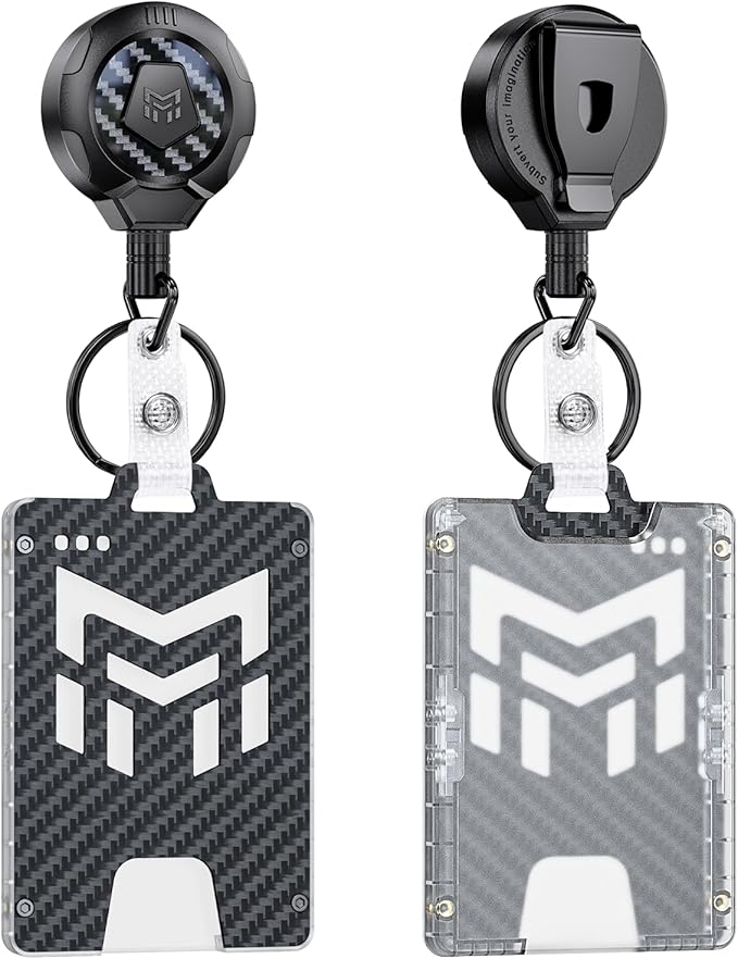 MNGARISTA Retractable Badge Holder, Heavy Duty Badge Reel Keychain by MNGARISTA