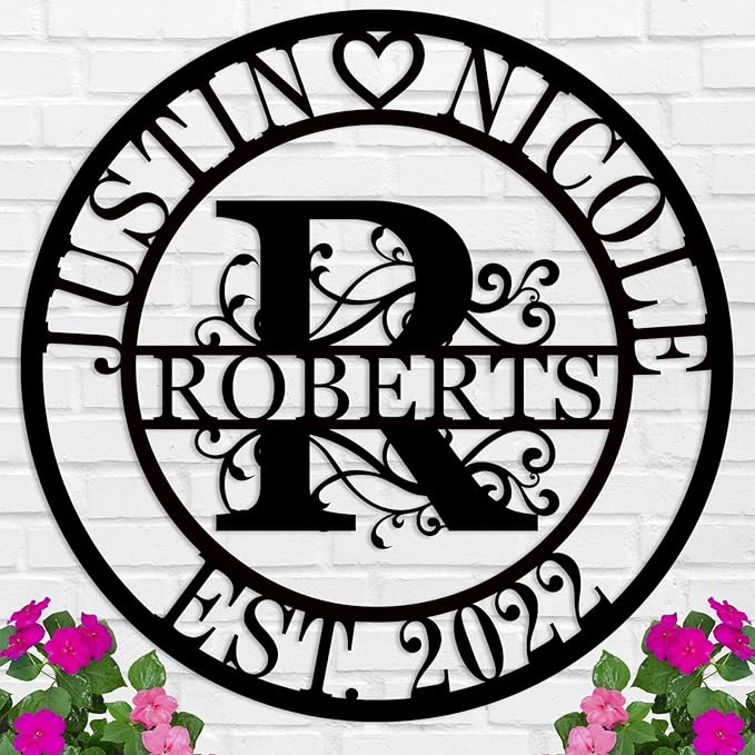 Wedding Gifts for Couples 2024 Last Name Signs for Home Personalized Metal by HRZSIGNFC