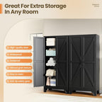 yizosh 75" h tall metal kitchen pantry storage, front angle view