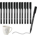12 Pack Fine Point Black Permanent Marker Pens 0.6mm, Quick-Dry Waterproof Ink by Unknown
