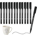 12 Pack Fine Point Black Permanent Marker Pens 0.6mm, Quick-Dry Waterproof Ink by Unknown