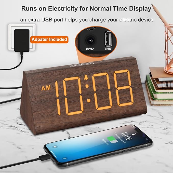 DreamSky Wooden Digital Alarm Clocks - Image 5