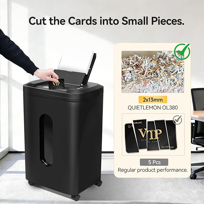 QUIETLEMON 250-Sheet Heavy Duty Paper Shredder Auto Feed, P-5 Security Level - Image 8