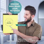 MSKKSM Legal Pads 8.5 x 11, 6 Pack Yellow Note Pads 8.5 x 11 Writing Pads - Image 3