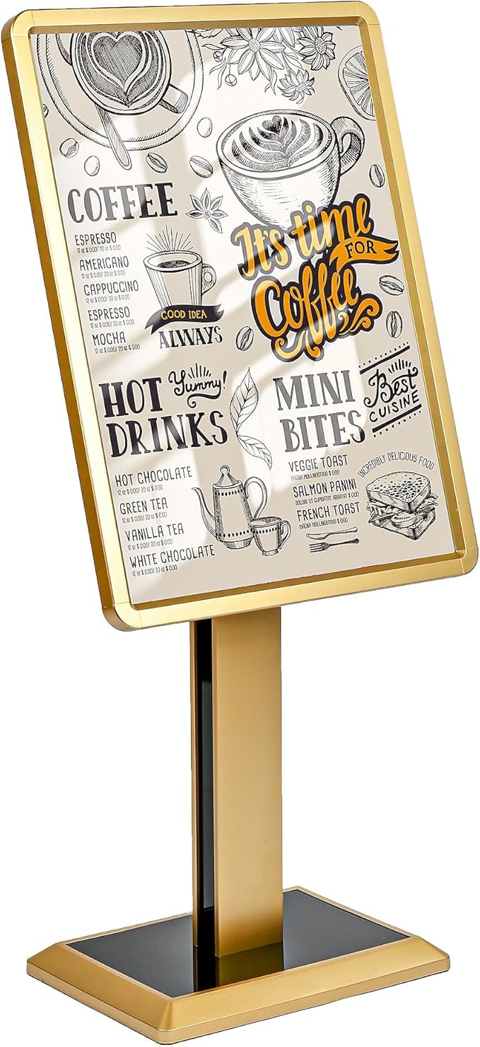 lesolar Display Menu Stand, 21x29 Inch Heavy Duty Aluminum Pedestal Sign Holder - Image 8