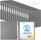 Henoyso 16 Pcs 3 Ring Binder 0.5 Inch Round Fits Letter Size 8.5'' x 11'' Paper by Henoyso