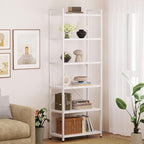 Casaottima Book Shelf, 6 Tier Tall Bookshelf, Modern Wood Bookcase Shelves - Image 3