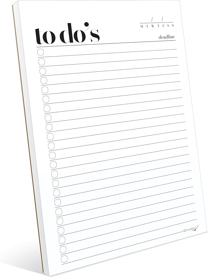 HADIGU To Do List Notepad A5 Size Premium Thick Paper by Hadigu