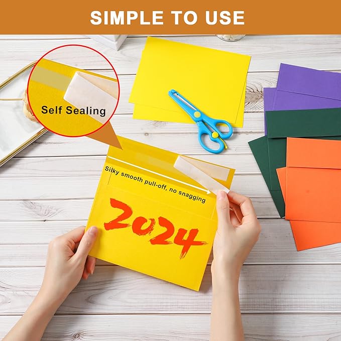 Silunkia 10 Assorted Colors Blank Cards and Envelopes 4.25 x 5.5 Heavyweight - Image 5