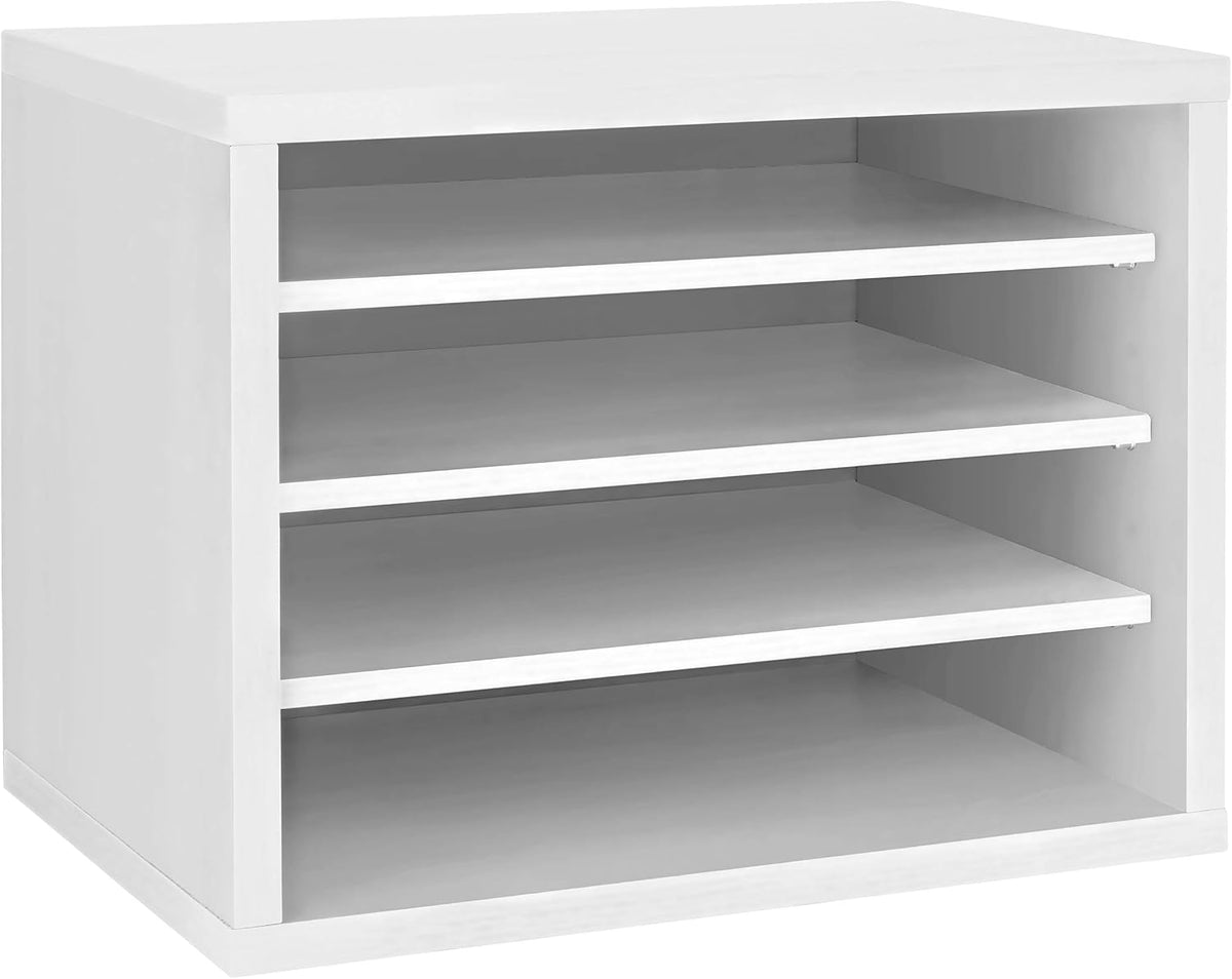 AdirOffice Shelf Desk Organizer, Wood 4-Tiered Stackable Shelves File Mail Or...