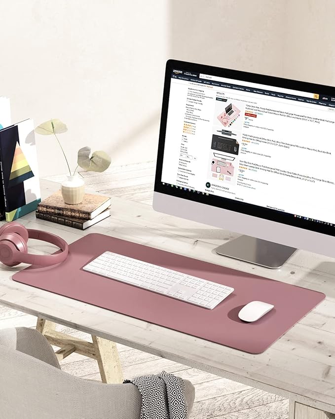 YSAGi Non-Slip Leather Desk Pad Blotter, Waterproof Laptop Computer Desk - Image 6
