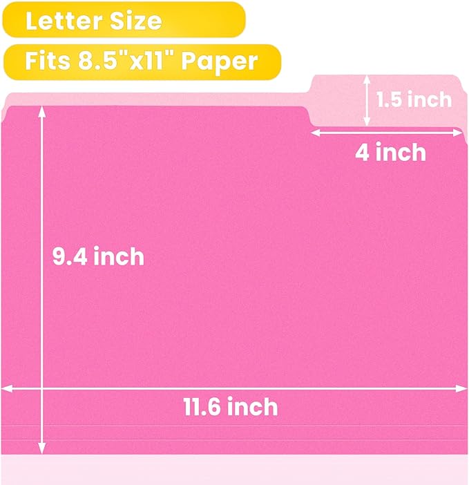 SUNEE File Folders, 30 Pack Manilla Folders 8.5 x 11, Colored File Folders Home - Image 3