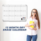 Lincia 36" x 24" Magnetic Horizontal Yearly 12 Month Dry Erase Calendar - Image 4