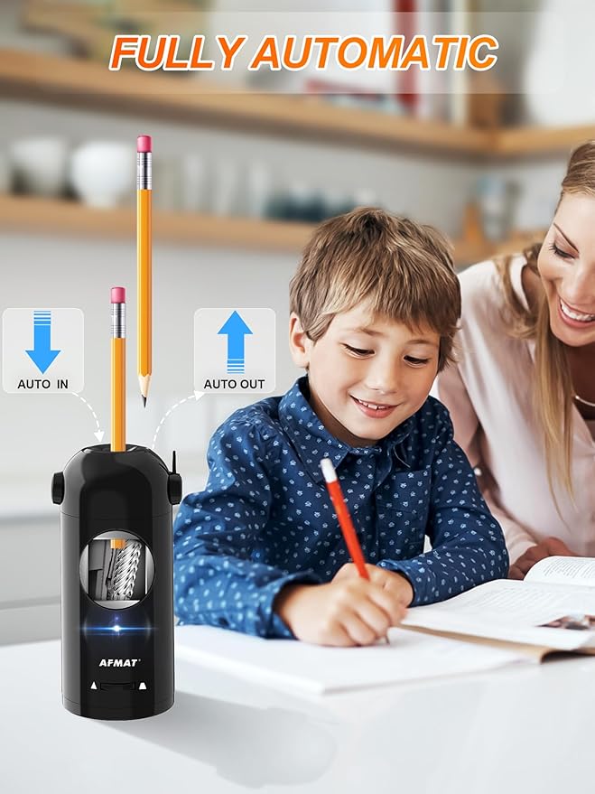 AFMAT Electric Pencil Sharpener, Fully Automatic Pencil Sharpener - Image 2