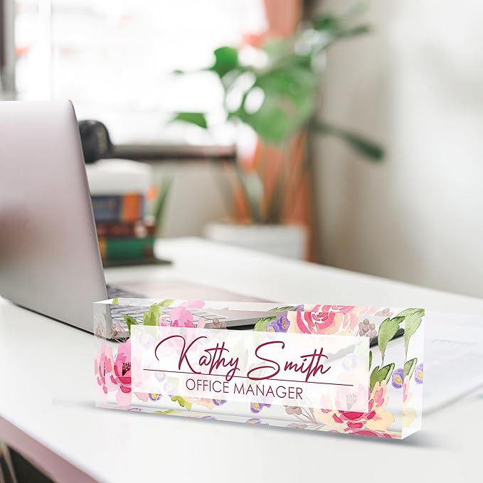 Personalized Name Plate for Desk, Custom Desk Name Plate, Acrylic Name Plate - Image 4