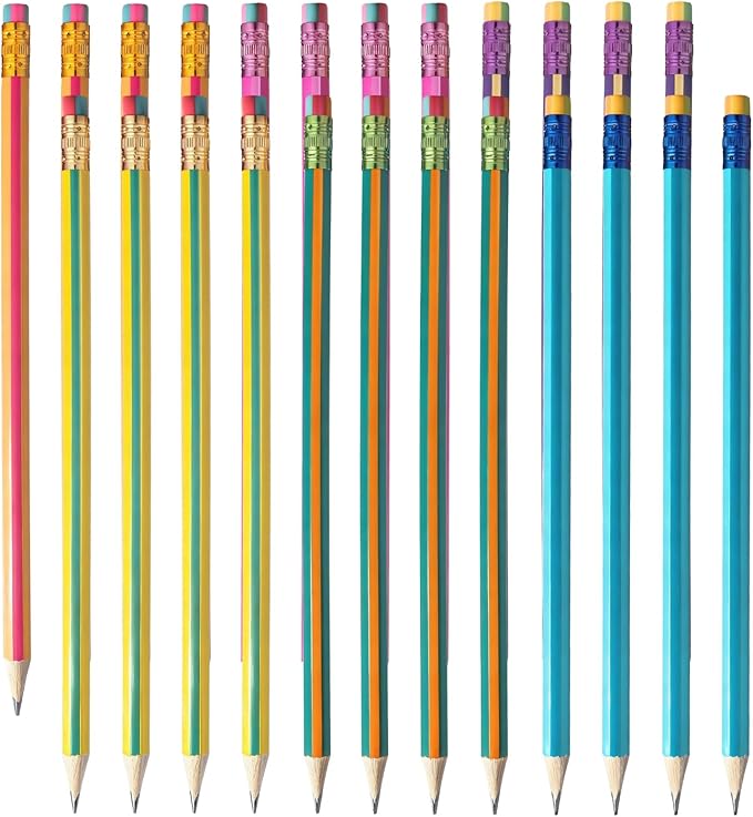 M&G Aurora Series 24 Pack 2B Triangular Wood-Cased Pencils, Pre-Sharpened by MG