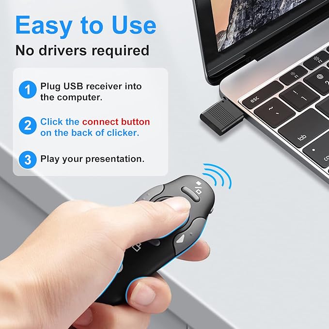Wireless Presentation Clicker for PowerPoint Presentations, USB Dongle - Image 4