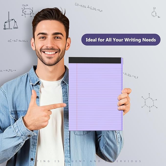 4 Pack Legal Pads 8.5 x 11 College Ruled Colored Note Pads 8.5" x 11" Lined - Image 5