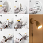 Ahaloye Set of 2 White Wall Sconce Finished Rotatable Simplicity Wall Mount - Image 9