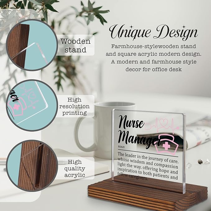 Nurse Manager Appreciation Gift Desk Sign, Thank You Gift - Image 3