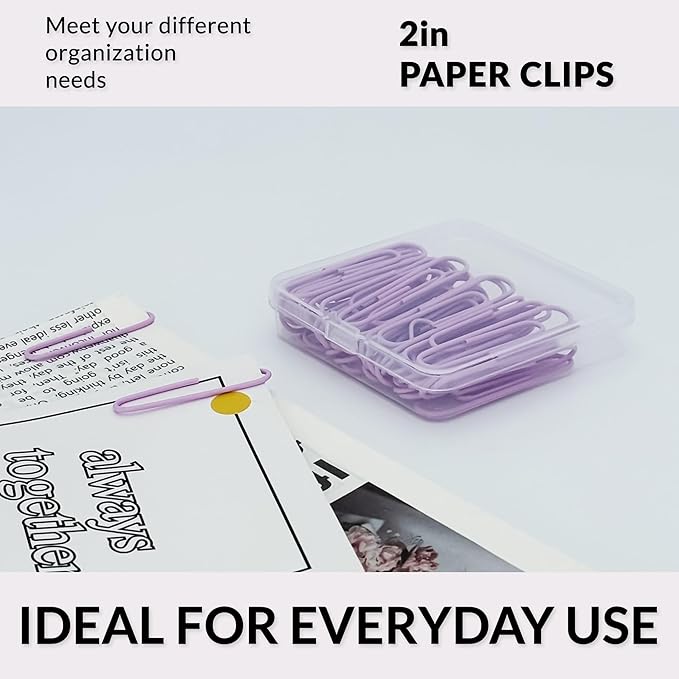 NEEWAY Colorful Large Paper Clips, 2 Inch Jumbo Paper Clips, 3 Pack of 50 - Image 6