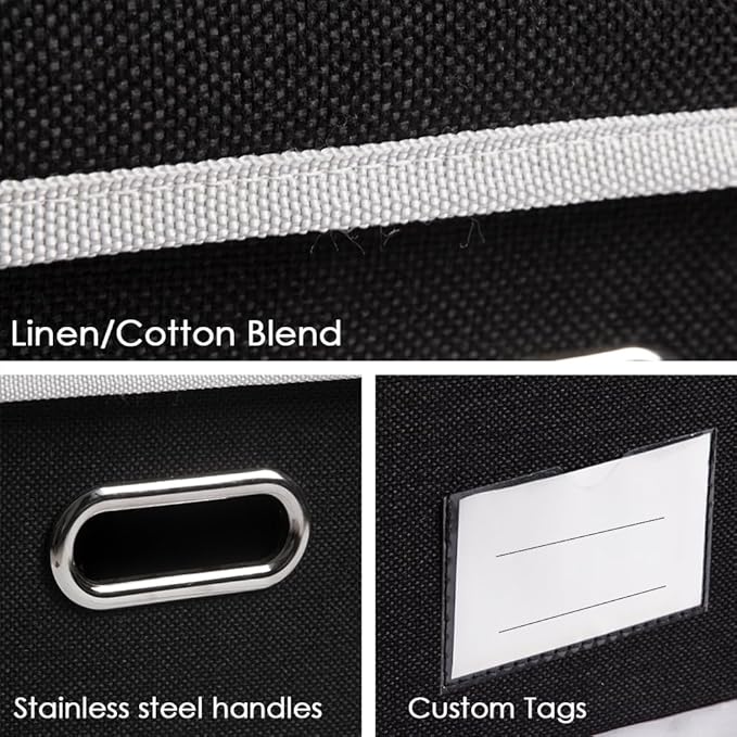 PRANDOM Storage Boxes with Lids Fabric Collapsible Storage Bins Organizer - Image 4
