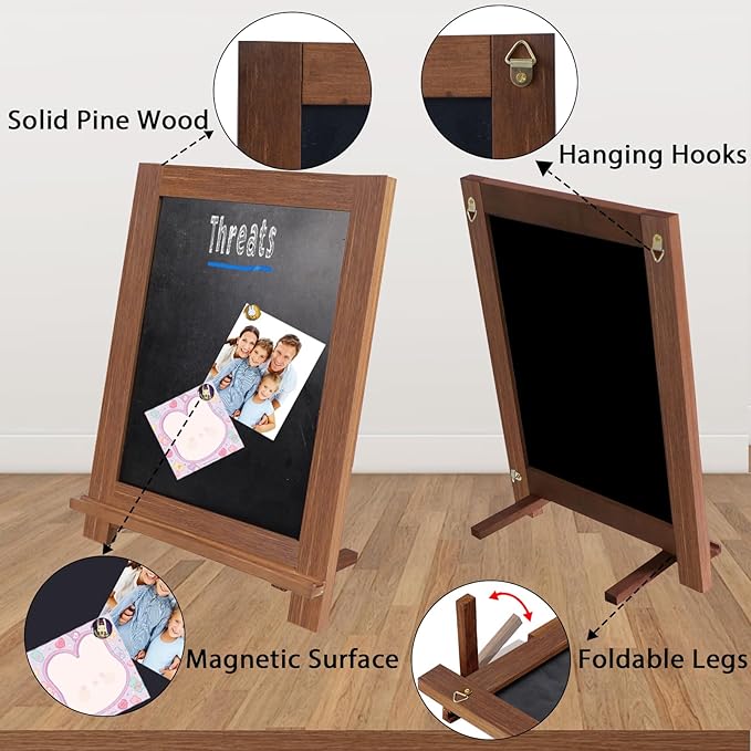 Newzealkids Tabletop Chalkboard Signs 10.2"x14" Magnetic Small Chalkboard Sign - Image 6