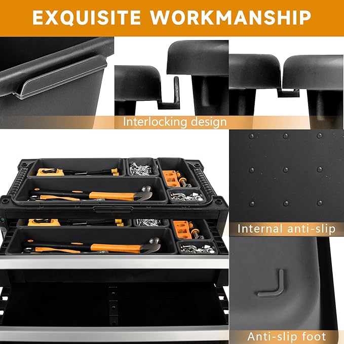 FLYVOLE Tool Box Organizer Tray, Toolbox Desk Drawer Organizer, Tool Box Tray - Image 5
