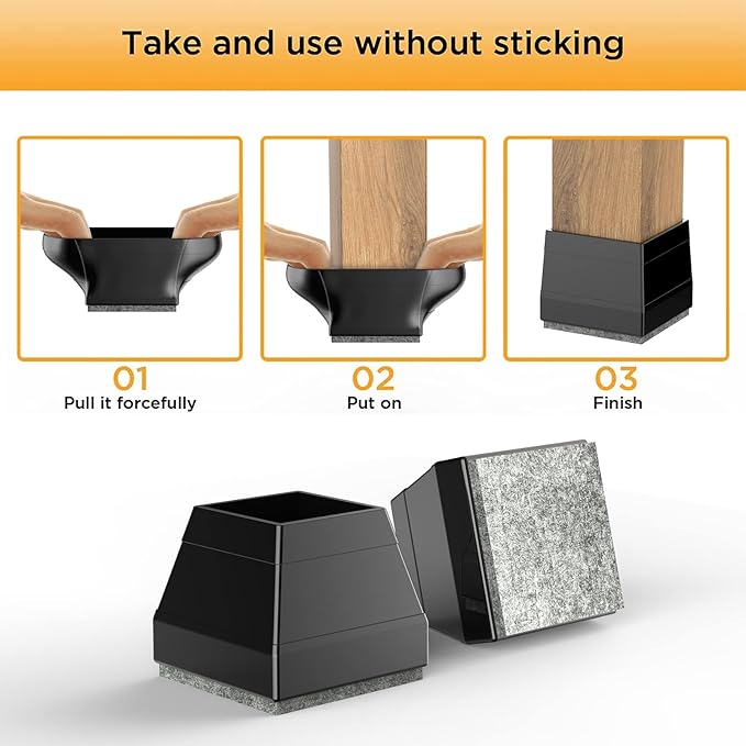 Square Chair Leg Protectors for Hardwood Floors - Image 4