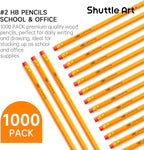 Shuttle Art Wood-Cased #2 HB Pencils, 1000 Pack Sharpened Yellow Pencils - Image 2