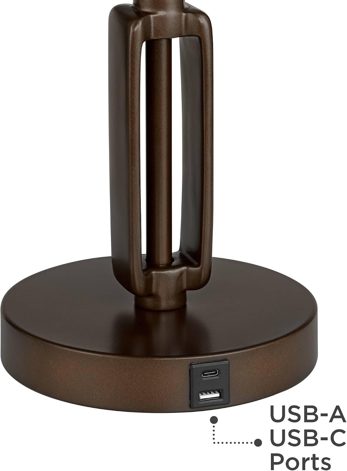 Samuel 21 1/4" High Bronze Brown Desk Lamp USB Mica Shade Swing Arm