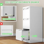 3-Drawer File Cabinet with Lock, Metal Vertical Filing Cabinets - Image 5