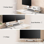 Fenge Dual Monitor Stand with Drawer, 42.5 Inch Large Monitor Riser with - Image 7