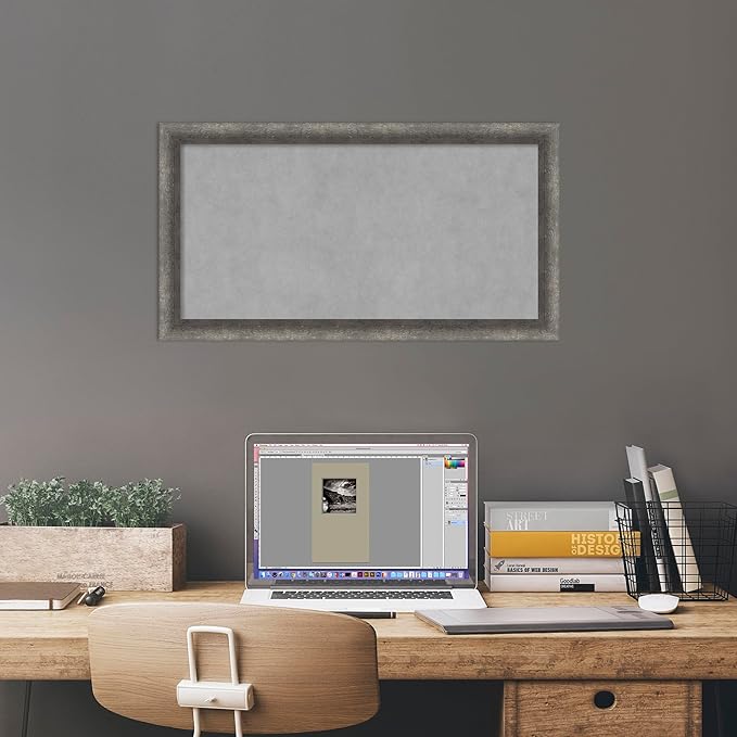 Amanti Art Grey Framed Magnetic Board 14x26 Small Vision Board - Image 6
