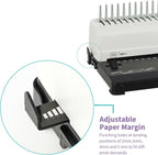 binditek binding machine, punch 12 sheets, 450 sheets on a desk or shelf