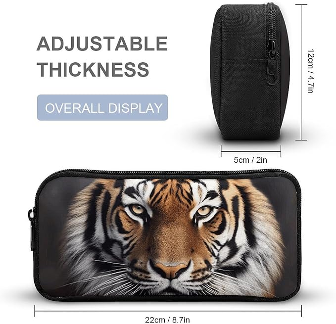 BWQJKUO Pencil Pen Case, Tiger Printed Pouch Big Capacity Pen Bag - Image 2