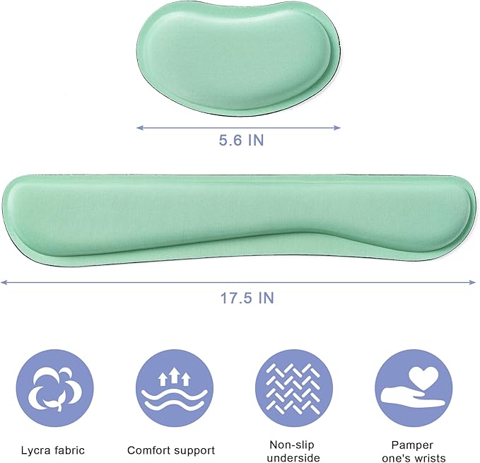 Hoewina Keyboard Wrist Rest, Ergonomic Wrist Rest, Superfine Fabric and Gel - Image 2