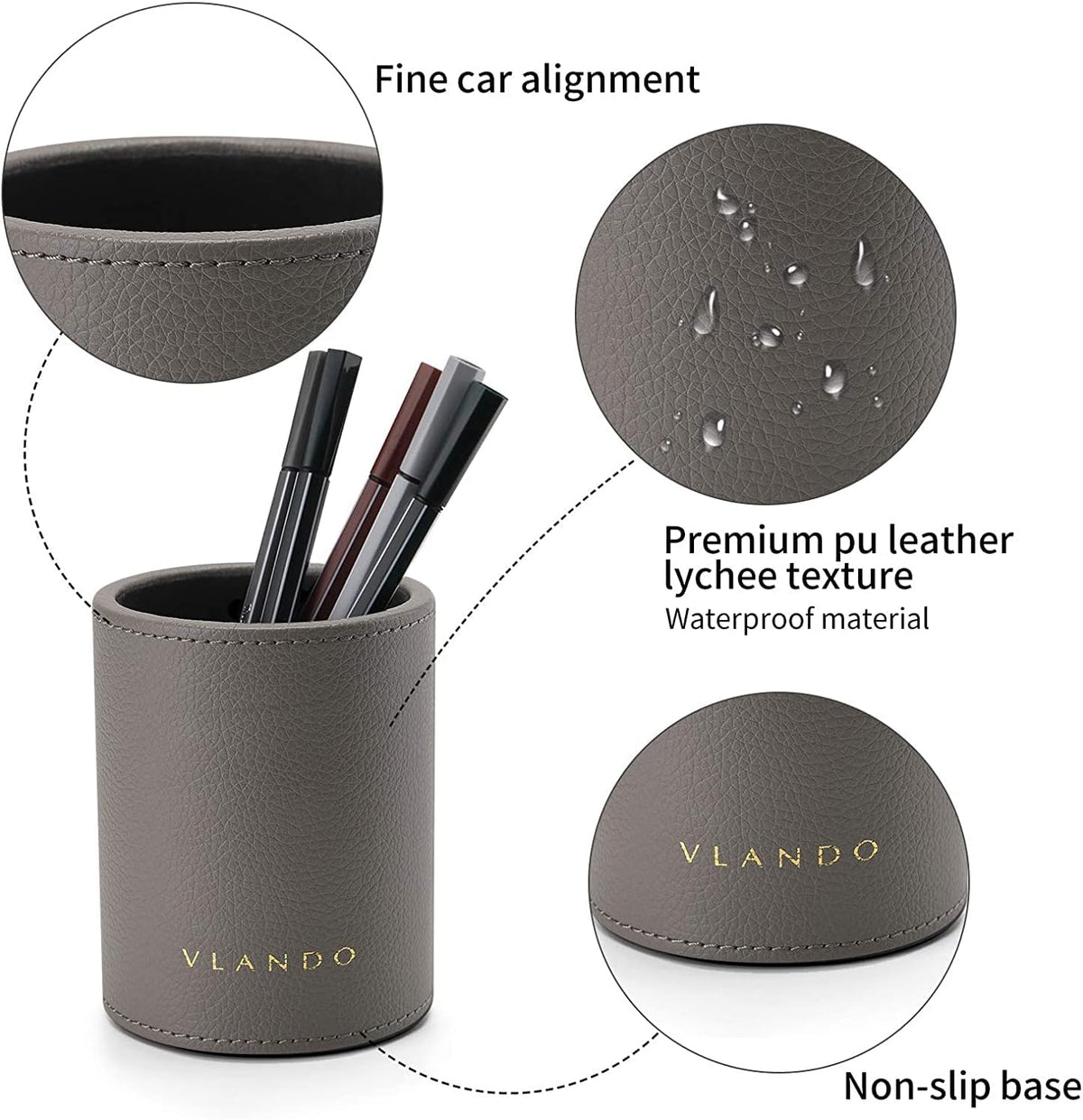 VLANDO Office Desk Organizer Leather Desktop Organizer Caddy with Drawer for ...
