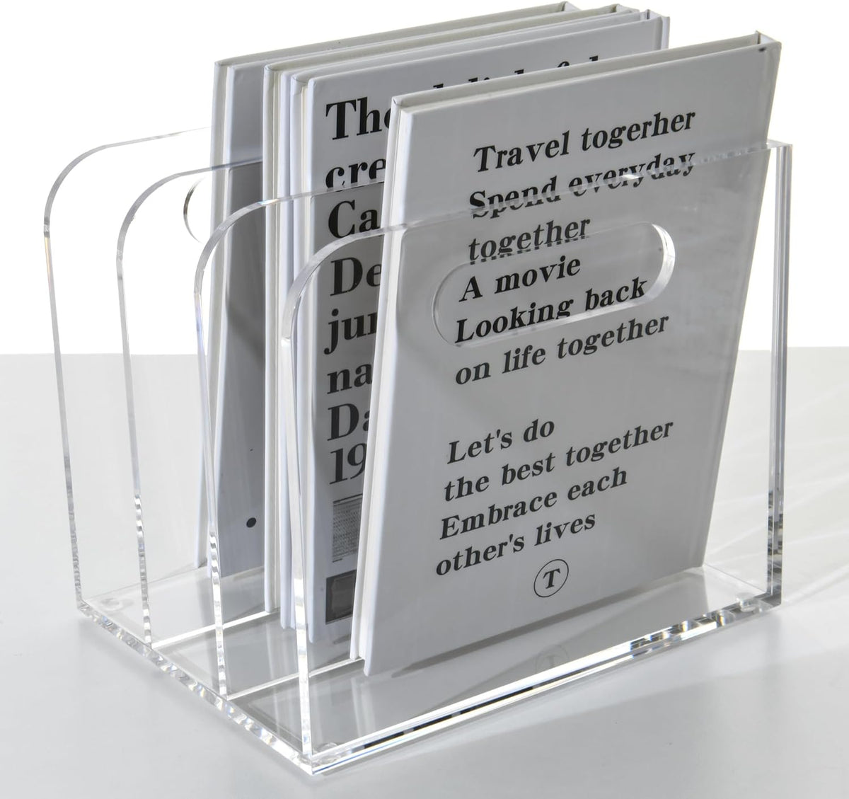 Clear Acrylic Organizers - 3 Vertical Compartments Acrylic Folder Organizer &...