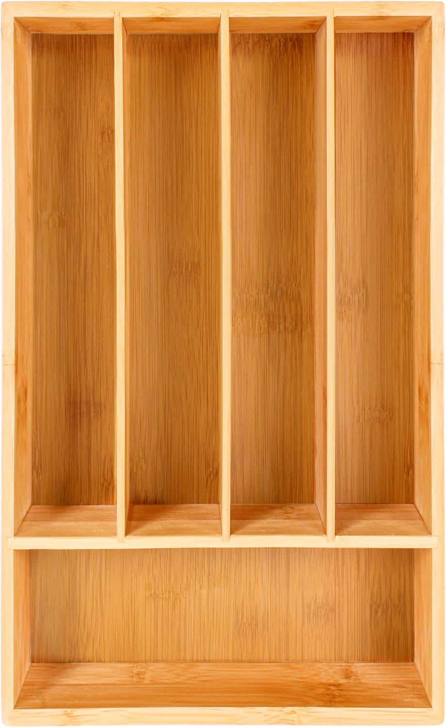 Berghoff Bamboo Kitchen Drawer Organizer, 5 Slot, 13.5"x8.25" Flatw...