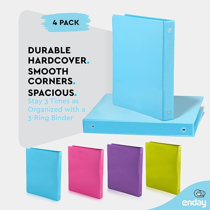 1 Inch 3 Ring Binder 1” Binder Clear View Cover - Image 4